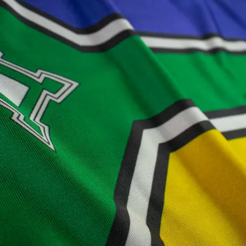 Detalhe do caimento da bandeira do Amapá