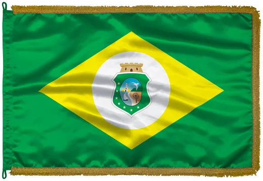 Bandeira do Ceará em cetim com franja dourada