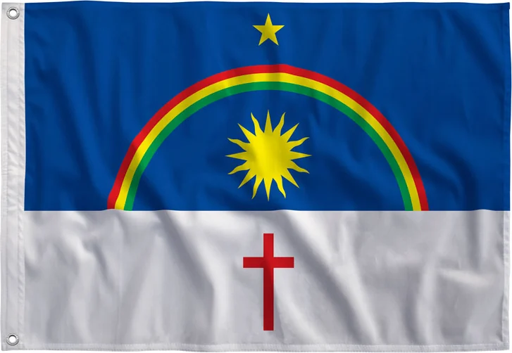 Bandeira de Pernambuco estampada, vista de frente