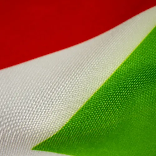 Detalhe das cores da bandeira de Santa Catarina no tecido